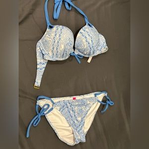 Paisley blue VS push-up Bikini set NWOT